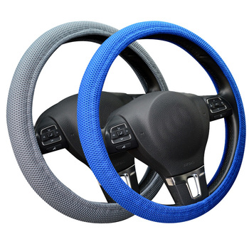 Серый синий универсальный руль обложка ( 37 см - 38 см ) ткань рыба чистая колющими материал чехол на руль автомобиля чехлы