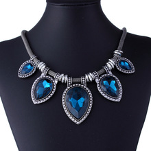 Hot New Fashion Vintage Style colorful Crystal alloy  Necklaces & Pendants Wholesale Women Jewelry Statement Necklace
