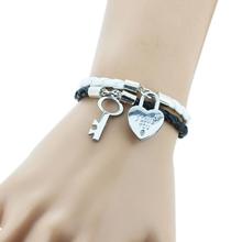 NEW BRAND Leather Bracelet Bangle Charm Bracelet Jewelry LOVE Couple Bracelet Aliexpress For Women Men 2PCS=1SET
