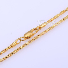 Bulk Sale 1.5mm Thin Stick Link Womens Mens Chain Unisex Boys Girls Yellow Gold Filled GF Necklace Fashion Gift Jewelry GN322