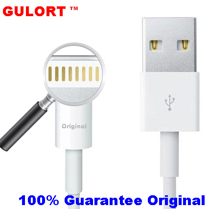 100 Guarantee Original New GULORT 8 pin Data Sync Adapter Charger USB cable for iPhone 5