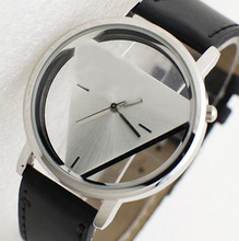 2014 New Fashion Style Women Inverted Triangle Hollow Casual Quartz Watch W10044