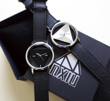 2014 New Fashion Style Women Inverted Triangle Hollow Casual Quartz Watch W10044