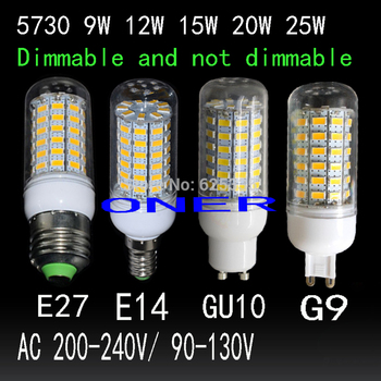 Затемнения bombillas из светодиодов лампы свет лампы E27 E14 G9 GU10 из светодиодов 9 Вт 12 Вт 15 Вт 20 Вт 25 Вт AC 220 В 110 В SMD5730 из светодиодов кукуруза лампа люстра
