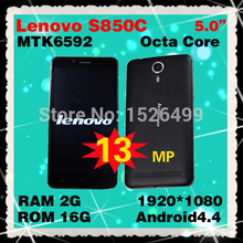 Lenovo Phone s850 c 5″ 1920×1080 px 13MP Android 4.4 MTK6592 Octa Core 2G RAM 16G ROM Dual SIM 3G mobile phone