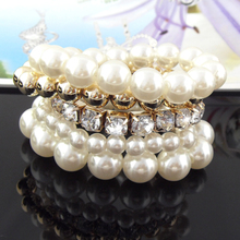 Hot Fashion Handmade imitation Pearl Bracelet Jewelry with Wrap Design Free Shipping BR 961