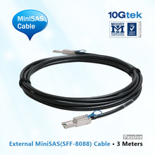 3 Meters MiniSAS (SFF-8088) to MiniSAS (SFF-8088) Cable for telecommunications, 5pcs/ lot