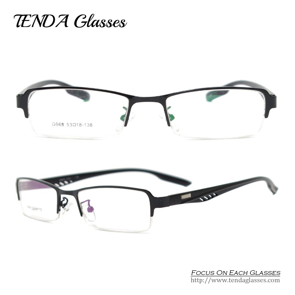 Metal Half Rim Fashion Myopia Prescription Glasses Men ...