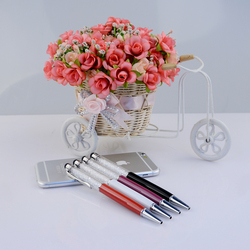 Free shipping, 10pcs 2 in 1 Swarovski Crystal Capacitive Touch Stylus Ball Pen for ipad iPhone HTC Samsung SP-27-L(China (Mainland))