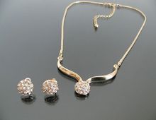 N0651 jóias de ouro banhado Moda Vintage completos conjuntos de jóias de strass brincos colares TP2.99 50D(China (Mainland))