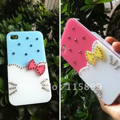 hello ketty cat phone case funny lovely high quality many colour many kinds jewels ladys first choose have store(China (Mainland))