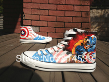Captain America High Top fashion sneakers for men women Hand Painted canvas casual shoes