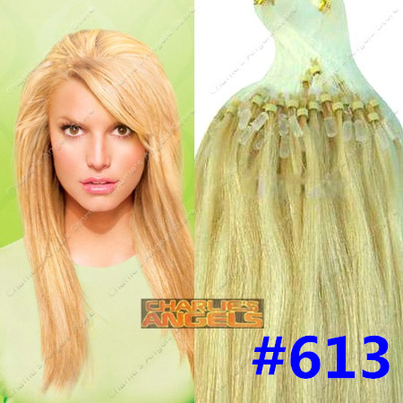 100 strands 16 - 26 дюймов наращивание волос микро-цикла, настоящее реми наращивание волос, #60 блондинка, 9-18 цветов дополнительно