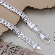 Hot Sale Free Shipping 925 Silver Bracelets Bangles Fashion Sterling Silver Jewelry 5M sideways Bracelet SMTH199
