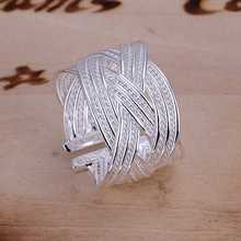 Free Shipping 925 Sterling Silver Ring Fine Fashion Big Net Weaving Silver Jewelry Ring Women&Men Gift Finger Rings SMTR024