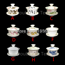 Chinese Dragon Carving Gaiwan Porcelain Drinkware Kungfu Tea Set 2pcs lot
