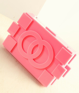 2014 HOT sale female blocks women s clutch handbag acrylic magic cube box chain small bag