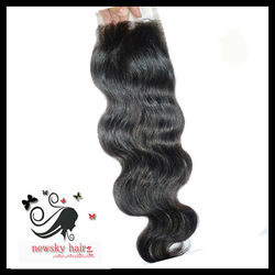 free shipping,bleached the knots Silk Brazilian Virgin Remy Hair body Wave Super Sale Top Lace base Closure(4*4)(China (Mainland))