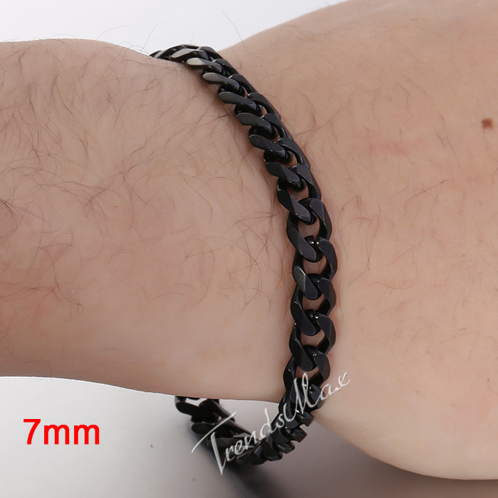  Width 3 5 7mm Length 7 11 Customized Fashion Mens Boys Stainless Steel Curb Chain