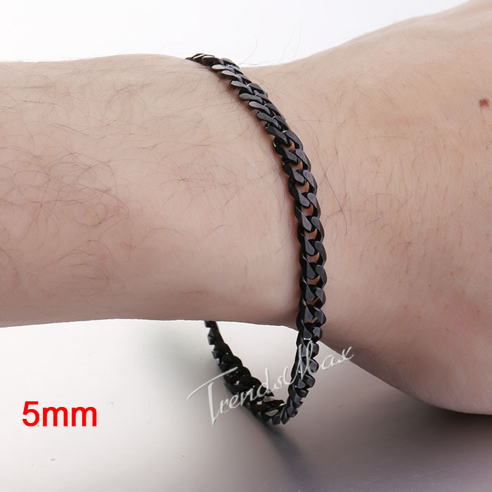  Width 3 5 7mm Length 7 11 Customized Fashion Mens Boys Stainless Steel Curb Chain