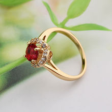 CZ Diamond Wedding Ruby Rings For Women Bijoux Fashion New 2015 Zircon Anel 18K Gold Plated