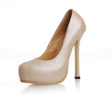 New fashion women genuine leather light pink high heels shoes women patent pumps 14 lady high