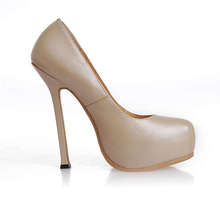 New fashion women genuine leather light pink high heels shoes women patent pumps 14 lady high