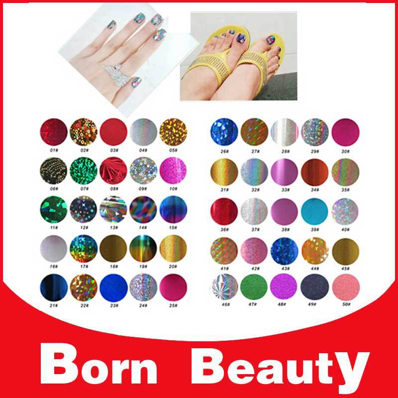 Nail Art Foil Stickers Decals Fashion 50Designs 100pcs lot Leopard Nail Transfer Craft Fingernails Wraps Decorations