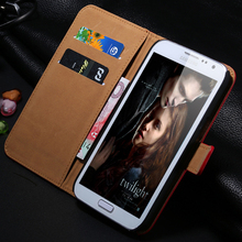 Hot ! Retro Luxury Genuine Plain Leather Case for Samsung Galaxy Note 2 II N7100 Wallet Stand Flip Holster 1 pcs retail