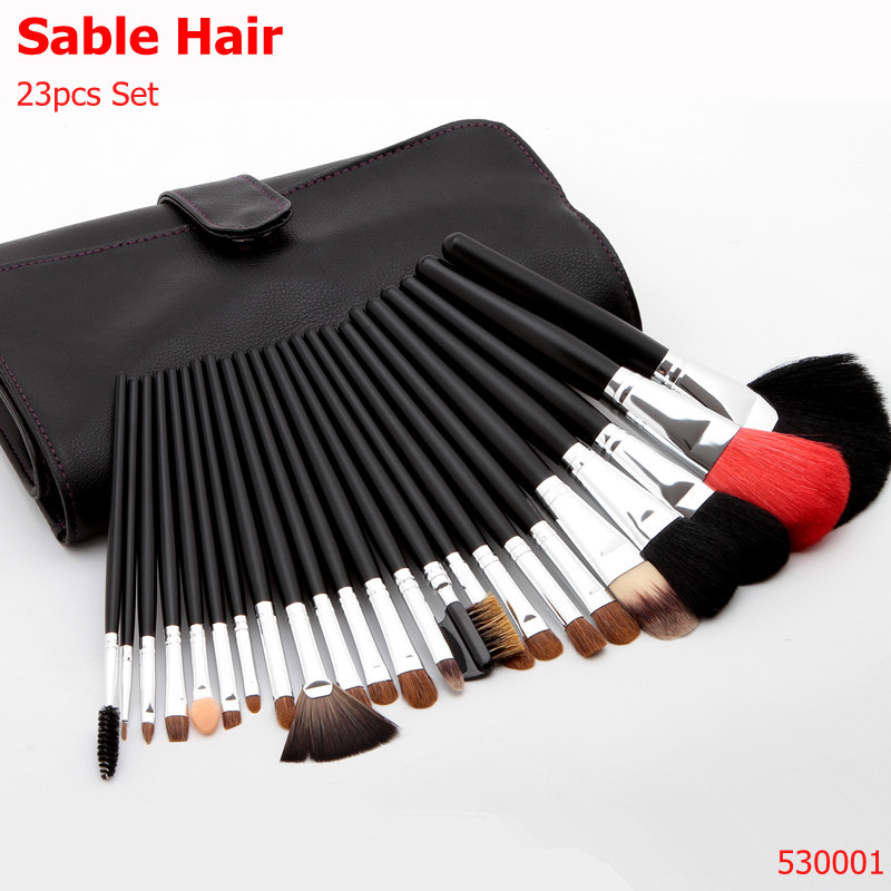 Professional SABLE HAIR Makeup Brushes 23 pcs set High Quality Makeup Tools Kit Free Shipping