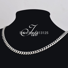 5mm*60cm flat chain 316L stainless steel necklace, silver color faddish jewerly Free shipping 13009