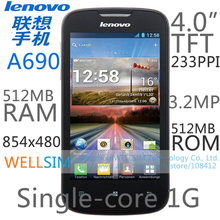 Original   Lenovo A690 Multi language Mobile phone 4″TFT 800×480 Singlecore1G 512MB RAM 512MB ROM  Android 2.3 3.2MP