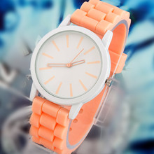 2015 new fashion Classic Geneva watches women Silicone quartz Watch Jelly women dress watch free shipping
