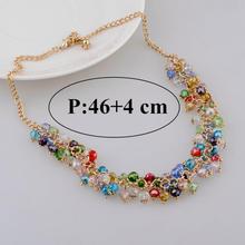 2015 Fashion Vintage Statement Necklace Gold Plated Chain Collar Choker Crystal Necklaces Pendants For Women Jewelry