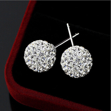 Brand Fashion Earrings 2014 Piercing Bijoux Mix Color Micro Disco Ball Earring Studs Clay CZ Crystal