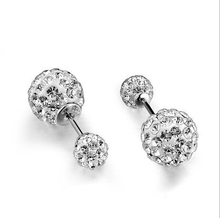 Brand Fashion Earrings 2014 Piercing Bijoux Mix Color Micro Disco Ball Earring Studs Clay CZ Crystal