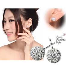 Brand Fashion Earrings 2014 Piercing Bijoux Mix Color Micro Disco Ball Earring Studs Clay CZ Crystal