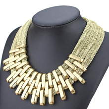 2014 new vintage luxury Brand golden tassels necklaces pendants statement jewelry Women chain accessories wholesale