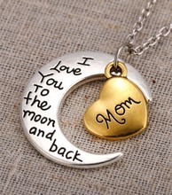 2015 Fashion Lovers Jewelry Silver Gold Family Members I Love You To The Moon and Back