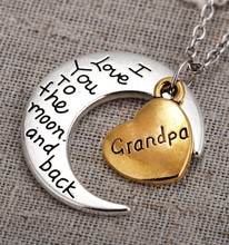 2015 Fashion Lovers Jewelry Silver Gold Family Members I Love You To The Moon and Back