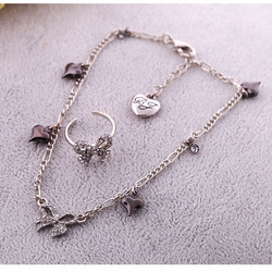 BJ Fashion Ankle Bracelet and Ring Set Free shipping Mixed Order --Bow#NR189(China (Mainland))
