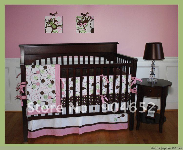 PROMOTION branded 100% cotton 8 pieces set baby crib bedding set ...