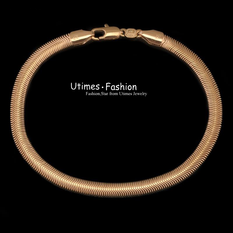 205 5mm 220 6mm 18k Gold Plated Snake Chain Bracelet Man High Quality