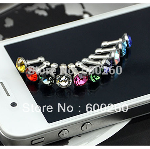 Luxury plugs Phone Accessories Small Diamond Rhinestone 3 5mm Anti Dust Plug capinha de celular Earphone