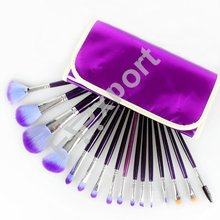 16Pcs Purple Makeup Brushes Professional Make Up Tools Set with Cosmetic Bag 16A