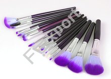 16Pcs Purple Makeup Brushes Professional Make Up Tools Set with Cosmetic Bag 16A