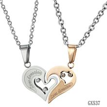 2014 New Fashion Necklaces pendant 2012 white rose gold love titanium lovers necklace gx735