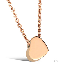 2014 New Fashion Fashion jewelry brand new rose gold love titanium steel necklace gx775