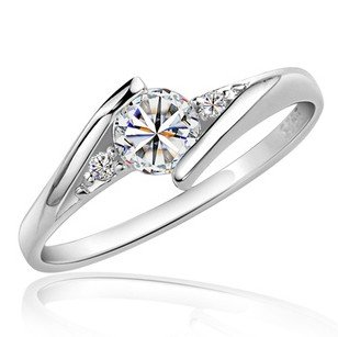 Free shipping MSF bestselling 925 sterling silver AAA zircon platinum plated female rings finger wedding ring