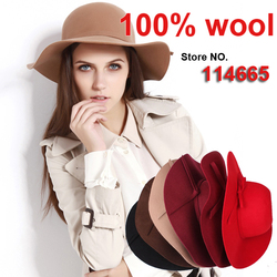 high quality wool floppy hat hepburn style felt hat fashion hat for women Free Shipping(China (Mainland))